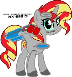 Size: 720x762 | Tagged: safe, artist:jrshinkansenhorse, derpibooru import, sunset shimmer, oc, oc:starship sunset shimmer, ponified, object pony, original species, pony, spaceship ponies, crossover, cute, derpibooru exclusive, image, png, shimmerbetes, spaceship, star trek, star trek: sunset shimmer, star trek: sunset shimmer ponified, starshipmare, sunset shimmer sunday, uss sunset shimmer