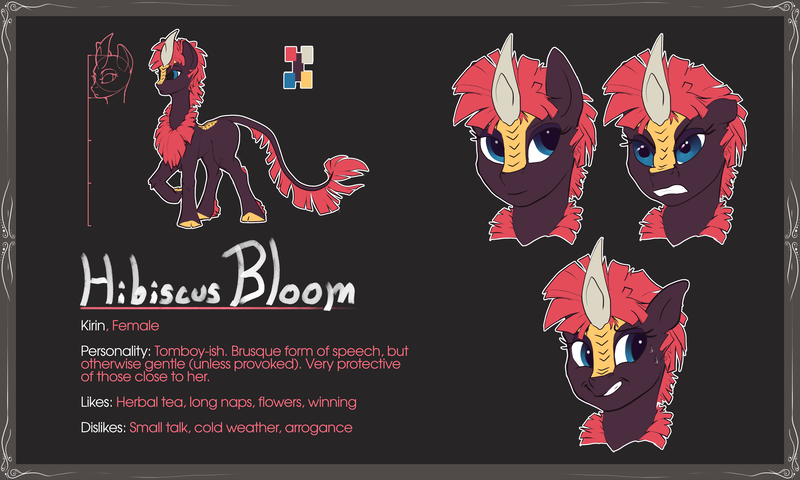 Size: 5000x3000 | Tagged: safe, artist:eqlipse, derpibooru import, oc, oc:hibiscus bloom, unofficial characters only, kirin, pony, emote, emotes, facial expressions, female, image, mare, png, reference sheet