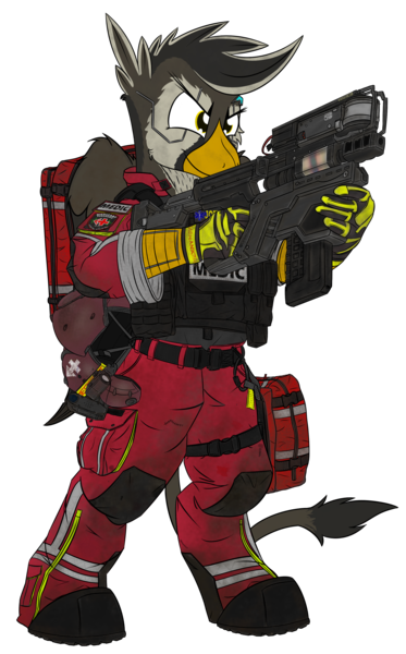 Size: 2266x3642 | Tagged: safe, artist:kamithepony, derpibooru import, oc, oc:greta johannsen, anthro, gryphon, backpack, bipedal, boots, clothes, cyberpunk, female, gloves, griffon oc, gun, helmet, image, medic, medicart, paramedic, png, rifle, shoes, sierra nevada, simple background, solo, tactical vest, transparent background, trauma team, weapon