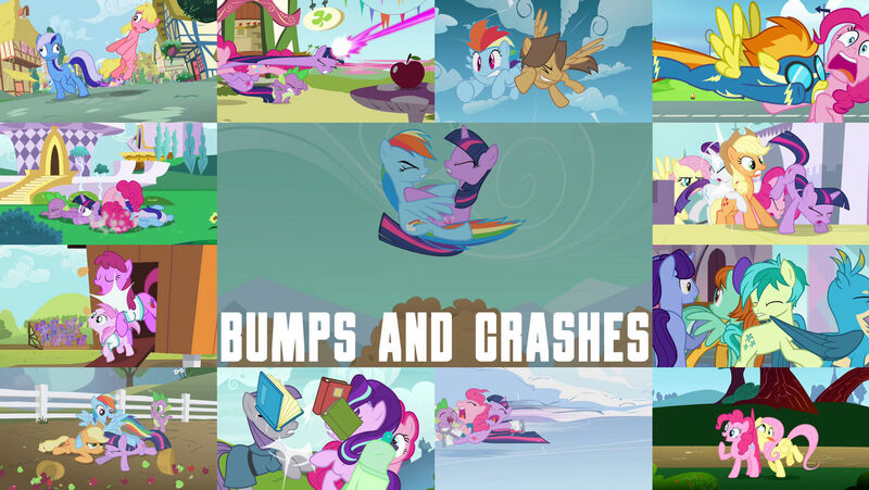 Size: 1280x721 | Tagged: safe, derpibooru import, edit, edited screencap, editor:quoterific, screencap, applejack, fluttershy, gallus, maud pie, minuette, pinkie pie, rainbow dash, rarity, sandbar, spike, spitfire, starlight glimmer, twilight sparkle, earth pony, pegasus, pony, unicorn, a canterlot wedding, a dog and pony show, amending fences, dragonshy, rock solid friendship, school daze, secret of my excess, secrets and pies, sisterhooves social, the cutie mark chronicles, the ticket master, too many pinkie pies, winter wrap up, bag, book, clothes, crash, eyes closed, face paint, female, image, jpeg, male, mane seven, mane six, mare, pain, saddle bag, stallion, unicorn twilight, uniform, wonderbolts uniform