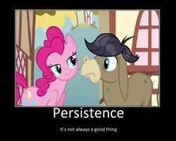 Size: 1099x880 | Tagged: safe, artist:thejboy88, derpibooru import, edit, edited screencap, screencap, cranky doodle donkey, pinkie pie, a friend in deed, image, motivational poster, png