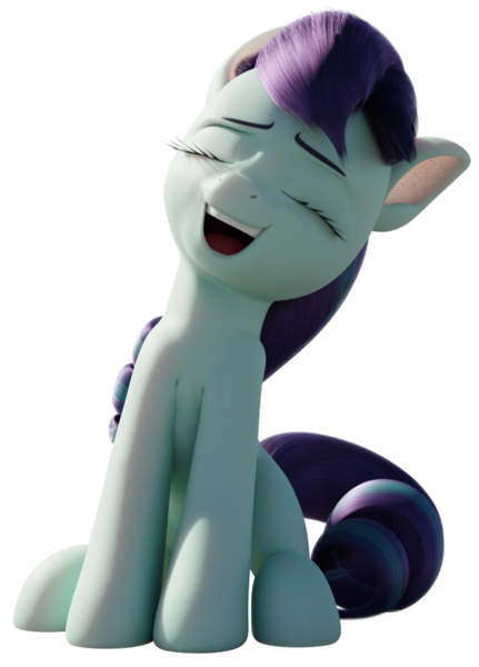 Size: 719x1000 | Tagged: safe, artist:therealdjthed, derpibooru import, coloratura, earth pony, pony, 3d, blender, cute, eyes closed, female, image, mare, open mouth, png, rarabetes, simple background, sitting, solo, transparent background