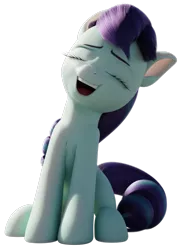 Size: 719x1000 | Tagged: safe, artist:therealdjthed, derpibooru import, coloratura, earth pony, pony, 3d, blender, cute, eyes closed, female, image, mare, open mouth, png, rarabetes, simple background, sitting, solo, transparent background