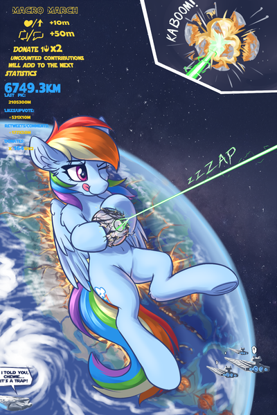 Size: 1200x1800 | Tagged: questionable, artist:ravistdash, derpibooru import, rainbow dash, bird, falcon, pegasus, pony, city, continent, death star, destruction, earth, fetish, giant rainbow dash, growth drive, image, impact, incentive drive, laser, macro, magma, moon, planet, png, smiling, smirk, solo, space, spaceship, star destroyer, star wars, text, underhoof, wings