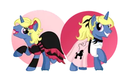 Size: 1280x820 | Tagged: safe, artist:tenderrain46, derpibooru import, oc, oc:azure/sapphire, pony, unicorn, clothes, crossdressing, dress, image, lipstick, png, solo