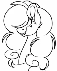 Size: 1080x1350 | Tagged: safe, artist:tessa_key_, derpibooru import, oc, unofficial characters only, earth pony, pony, bust, earth pony oc, image, jpeg, lineart, monochrome, simple background, solo, white background