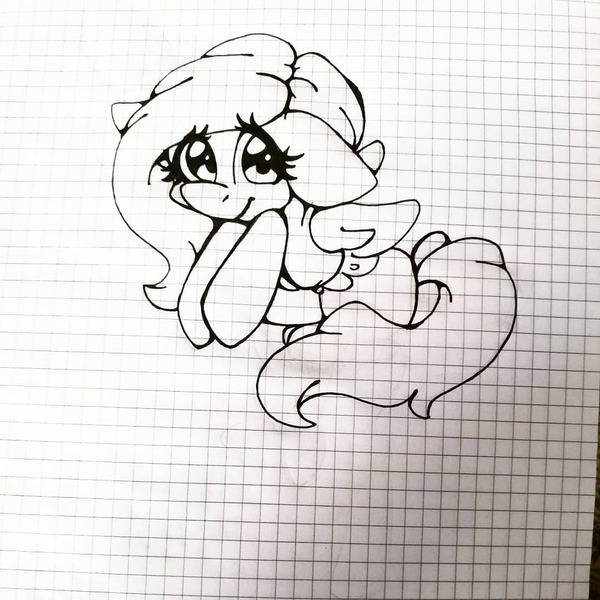 Size: 1080x1080 | Tagged: safe, artist:tessa_key_, derpibooru import, oc, unofficial characters only, pegasus, pony, eyelashes, female, graph paper, image, jpeg, mare, pegasus oc, smiling, solo, traditional art, wings