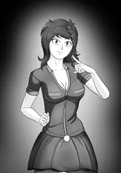 Size: 3541x5016 | Tagged: safe, alternate version, artist:symptom99, derpibooru import, wallflower blush, equestria girls, breasts, image, monochrome, png