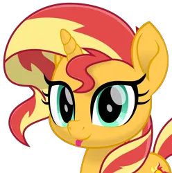 Size: 3000x3025 | Tagged: safe, artist:keronianniroro, derpibooru import, sunset shimmer, pony, unicorn, :p, female, high res, image, inkscape, mare, movie accurate, png, simple background, solo, tongue out, transparent background, vector