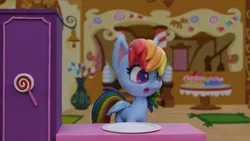 Size: 1920x1080 | Tagged: safe, derpibooru import, screencap, rainbow dash, pony, cake off, my little pony: pony life, my little pony: stop motion short, dish, image, png, solo, stop motion