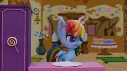Size: 1920x1080 | Tagged: safe, deleted from derpibooru, derpibooru import, screencap, rainbow dash, pony, cake off, my little pony: pony life, my little pony: stop motion short, dish, image, png, solo, stop motion
