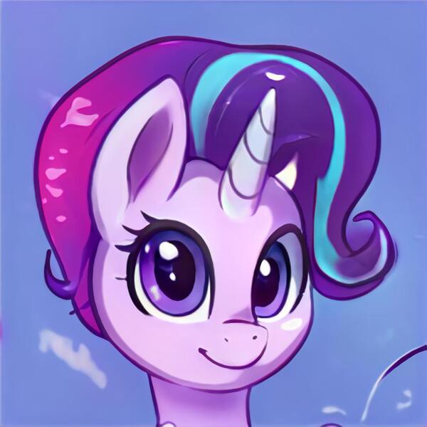 Size: 1024x1024 | Tagged: safe, artist:thisponydoesnotexist, derpibooru import, machine learning generated, starlight glimmer, pony, unicorn, bust, image, jpeg, neural network, portrait, solo