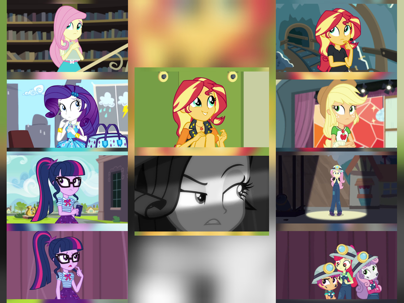 Size: 2560x1920 | Tagged: safe, derpibooru import, edit, editor:itsmgh1203, screencap, apple bloom, applejack, fluttershy, rarity, sci-twi, scootaloo, sunset shimmer, sweetie belle, twilight sparkle, all the world's off stage, best trends forever, constructive criticism, driving miss shimmer, equestria girls, equestria girls series, fluttershy's butterflies, happily ever after party, opening night, rarity investigates: the case of the bedazzled boot, stressed in show, text support, apple bloom's bow, applejack's hat, bow, bowtie, bracelet, broken hand, canterlot high, clothes, contemplative, cowboy hat, crossed arms, cutie mark, cutie mark crusaders, cutie mark on clothes, geode of empathy, geode of shielding, geode of super strength, geode of telekinesis, glasses, hair bow, hairpin, hat, helmet, image, jewelry, jpeg, library, lockers, magical geodes, mobile phone, necklace, phone, ponytail, rarity peplum dress, smartphone, thinking