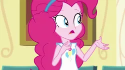 Size: 1280x720 | Tagged: safe, derpibooru import, screencap, pinkie pie, best trends forever, equestria girls, equestria girls series, best trends forever: pinkie pie, clothes, cutie mark, cutie mark on clothes, female, geode of sugar bombs, image, jewelry, magical geodes, necklace, png, solo, tanktop
