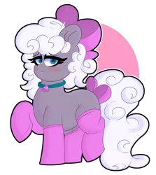 Size: 8558x9589 | Tagged: safe, artist:retro_hearts, derpibooru import, oc, oc:alabaster, unofficial characters only, earth pony, pony, bell, bell collar, blushing, bowtie, clothes, collar, femboy, image, looking at you, male, png, poofy mane, simple background, socks, stallion, transparent background