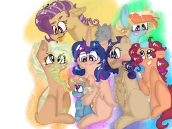 Size: 1200x899 | Tagged: safe, artist:cocolove2176, derpibooru import, oc, oc:coraliss rose, unofficial characters only, draconequus, dracony, dragon, hybrid, pegasus, pony, :p, alicorn pc, blushing, draconequus oc, dragon oc, female, grin, image, interspecies offspring, male, mare, offspring, parent:applejack, parent:capper, parent:capper dapperpaws, parent:cheese sandwich, parent:discord, parent:flash sentry, parent:fluttershy, parent:pinkie pie, parent:rainbow dash, parent:rarity, parent:spike, parent:twilight sparkle, parent:zephyr breeze, parents:applespike, parents:capperity, parents:cheesepie, parents:discoshy, parents:flashlight, parents:zephdash, png, simple background, smiling, tongue out, white background, wings