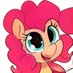 Size: 1024x1024 | Tagged: safe, artist:thisponydoesnotexist, derpibooru import, machine learning generated, pony, image, jpeg, neural network, not pinkie pie, open mouth, simple background, white background