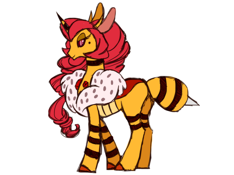 Size: 1032x774 | Tagged: safe, artist:sinjaaussiaangels, derpibooru import, changeling queen oc, oc, unofficial characters only, bee, beeling, changeling, changeling queen, insect, female, image, png, simple background, solo, transparent background