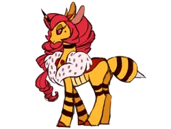Size: 1032x774 | Tagged: safe, artist:sinjaaussiaangels, derpibooru import, changeling queen oc, oc, unofficial characters only, bee, beeling, changeling, changeling queen, insect, female, image, png, simple background, solo, transparent background