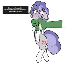 Size: 1467x1307 | Tagged: safe, artist:triplesevens, ponybooru import, oc, oc:anon, oc:triple sevens, unofficial characters only, human, pony, unicorn, choking, dialogue, disembodied hand, hand, horn, image, male, offscreen character, png, simple background, speech bubble, stallion, text, transparent background, two toned mane
