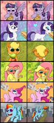 Size: 1600x3600 | Tagged: safe, artist:a-jaller, derpibooru import, applejack, fluttershy, pinkie pie, rainbow dash, rarity, twilight sparkle, twilight sparkle (alicorn), alicorn, earth pony, pegasus, pony, unicorn, apple, food, image, png