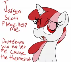 Size: 1500x1300 | Tagged: safe, artist:datte-before-dawn, oc, oc:righty tighty, unofficial characters only, pony, unicorn, dialogue, eye clipping through hair, female, image, jpeg, mare, open mouth, simple background, solo, white background