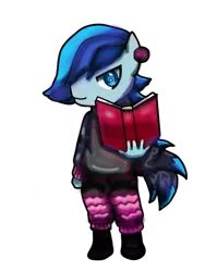 Size: 780x1040 | Tagged: safe, artist:elmoalx, derpibooru import, oc, oc:blue harmony, unofficial characters only, anthro, earth pony, pony, anthro oc, beard, bipedal, blue eyes, blue hair, book, book cover, clothes, cover, facial hair, image, photo, piercing, png, simple background, solo, transparent background