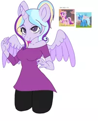 Size: 944x1168 | Tagged: safe, artist:twitter247, derpibooru import, screencap, princess cadance, trixie, oc, anthro, female, image, infidelity, lesbian, magical lesbian spawn, offspring, parent:princess cadance, parents:tridance, parent:trixie, png, screencap reference, shipping, simple background, tridance, white background