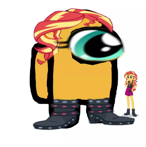 2387734 - safe, edit, edited screencap, screencap, sunset shimmer, human,  equestria girls, g4, bloodshot eyes, cursed emoji, cursed image, emoji,  female, meme, nightmare fuel, simple background, solo, stressed emoji,  transparent background, uncanny