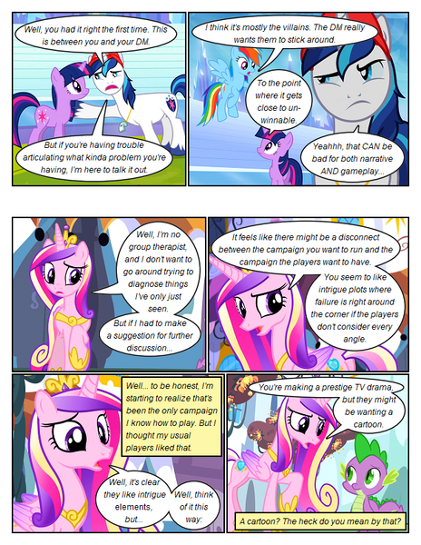 Size: 612x792 | Tagged: safe, artist:newbiespud, derpibooru import, edit, edited screencap, screencap, princess cadance, rainbow dash, shining armor, spike, twilight sparkle, dragon, pegasus, pony, unicorn, comic:friendship is dragons, cap, comic, dialogue, eyelashes, female, flying, frown, hat, horn, image, jewelry, male, mare, peytral, png, raised hoof, screencap comic, stallion, tiara, unicorn twilight, unshorn fetlocks, whistle, wings