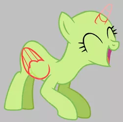 Size: 692x683 | Tagged: safe, artist:diamondbellefan25, derpibooru import, alicorn, pony, griffon the brush off, background pony, bald, base, eyes closed, female, gray background, image, laughing, mare, open mouth, png, simple background, smiling