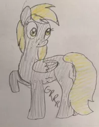 Size: 501x640 | Tagged: safe, artist:powerpup97, derpibooru import, derpy hooves, pegasus, hunger, hungry, image, jpeg, sketch, solo, starving, stomach growl, stomach noise, traditional art