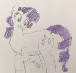 Size: 1079x1040 | Tagged: safe, artist:powerpup97, derpibooru import, rarity, unicorn, hunger, hungry, image, jpeg, sketch, solo, starving, stomach growl, stomach noise, traditional art