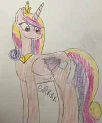Size: 1280x1530 | Tagged: safe, artist:powerpup97, derpibooru import, princess cadance, alicorn, hunger, hungry, image, jpeg, sketch, solo, starving, stomach growl, stomach noise, traditional art