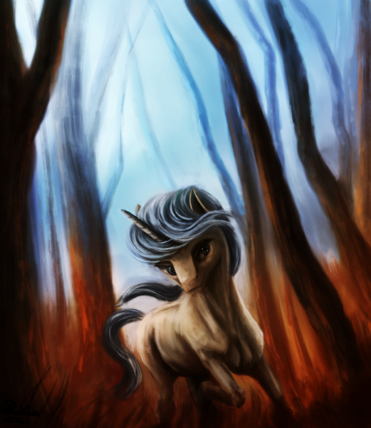 Size: 4662x5368 | Tagged: safe, artist:seven9988, derpibooru import, oc, unicorn, forest, image, painting, png, solo, tree