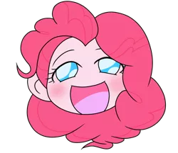 Size: 740x640 | Tagged: safe, alternate version, artist:batipin, derpibooru import, part of a set, pinkie pie, equestria girls, blushing, image, looking at you, open mouth, png, simple background, transparent background