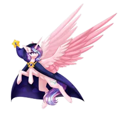 Size: 2622x2328 | Tagged: safe, artist:honeybbear, derpibooru import, oc, oc:lullaby star, alicorn, pony, female, image, mare, png, simple background, solo, transparent background, two toned wings, wings