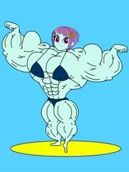 Size: 1536x2048 | Tagged: suggestive, artist:ducklover4072, derpibooru import, sunny flare, equestria girls, abs, bicep flex, biceps, bikini, bodybuilder, breasts, clothes, competitor, female, flexing, flexing muscles, image, jpeg, looking at you, muscles, muscular female, overdeveloped muscles, sunny flex, swimsuit