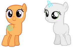 Size: 775x512 | Tagged: safe, artist:shiibases, derpibooru import, oc, unofficial characters only, pegasus, pony, unicorn, bald, base, duo, eyelashes, female, filly, horn, image, pegasus oc, png, simple background, smiling, transparent background, unicorn oc, wings