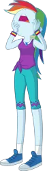 Size: 904x3283 | Tagged: safe, artist:steyrrdash, derpibooru import, rainbow dash, equestria girls, equestria girls series, wake up!, spoiler:eqg series (season 2), clothes, geode of super speed, image, magical geodes, nose in the air, open mouth, png, shoes, solo, vector, wake up!: rainbow dash