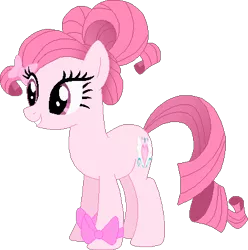 Size: 411x414 | Tagged: safe, artist:muhammad yunus, artist:selenaede, derpibooru import, oc, oc:annisa trihapsari, unofficial characters only, earth pony, pony, base used, bow, earth pony oc, female, grin, gritted teeth, hair bow, image, mare, not rarity, pink body, pink hair, png, simple background, smiling, solo, transparent background, vector