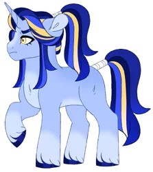 Size: 1024x1146 | Tagged: safe, artist:hauntedphantom, derpibooru import, oc, unofficial characters only, pony, unicorn, crackship offspring, image, magical gay spawn, offspring, parent:hoo'far, parent:shining armor, png, ponytail, simple background, solo, tail wrap, transparent background, unshorn fetlocks