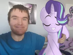 Size: 2640x1980 | Tagged: safe, artist:brandonthebronypony, banned from derpibooru, deleted from derpibooru, derpibooru import, starlight glimmer, oc, oc:brandon, canon x irl human, canon x oc, image, irl, photo, photoshop, png, selfie, wat