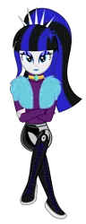 Size: 3000x7801 | Tagged: safe, artist:severity-gray, derpibooru import, oc, oc:coldlight bluestar, unofficial characters only, human, equestria girls, blouse, bobby pin, boots, clothes, crossed arms, crossed legs, humanized, image, jewelry, latex, latex leggings, latex pants, lipstick, looking at you, makeup, necklace, png, shoes, simple background, sitting, sneakers, solo, tiara, transparent background, vector