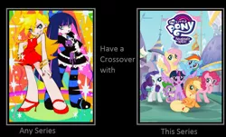 Size: 956x577 | Tagged: safe, artist:pagiepoppie12345, derpibooru import, applejack, fluttershy, pinkie pie, rainbow dash, rarity, spike, twilight sparkle, twilight sparkle (alicorn), alicorn, dragon, earth pony, human, pegasus, unicorn, anarchy panty, anarchy stocking, crossover, honekoneko, image, meme, panty and stocking with garterbelt, png