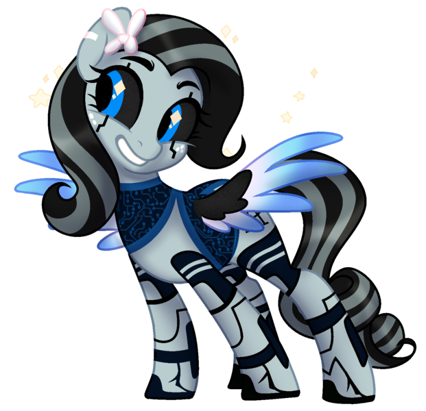 Size: 1504x1452 | Tagged: safe, artist:unichan, derpibooru import, oc, oc:achromia, pegasus, pony, robot, robot pony, image, png