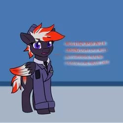 Size: 1280x1280 | Tagged: safe, artist:askavrobishop, derpibooru import, oc, oc:bishop, pegasus, comic:askavrobishop, airfield, clothes, flight suit, goggles, image, locker room, lockers, png, uniform, wings