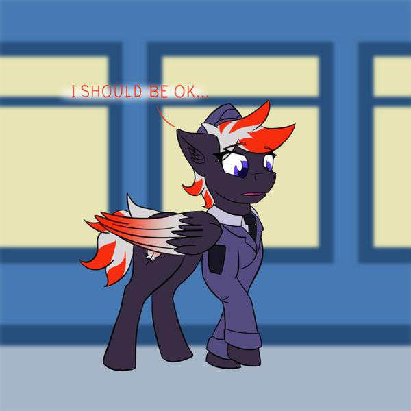 Size: 1280x1280 | Tagged: safe, artist:askavrobishop, derpibooru import, oc, oc:bishop, pegasus, comic:askavrobishop, airfield, clothes, flight suit, goggles, image, locker room, lockers, png, uniform, window, wings