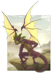 Size: 2700x3800 | Tagged: safe, artist:zetamad, derpibooru import, spike, dragon, image, older, older spike, png, simple background, solo, transparent background, winged spike