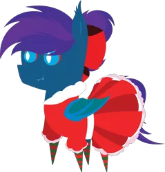 Size: 5795x6073 | Tagged: safe, artist:tikibat, derpibooru import, oc, oc:stardust, oc:stardust(cosmiceclipse), unofficial characters only, bat pony, pony, bat pony oc, bat wings, bow, christmas, clothes, crossdressing, derpibooru exclusive, dress, ear fluff, fangs, frilly dress, hair bow, holiday, image, male, membranous wings, png, simple background, slit eyes, slit pupils, socks, solo, stallion, striped socks, transparent background, wings